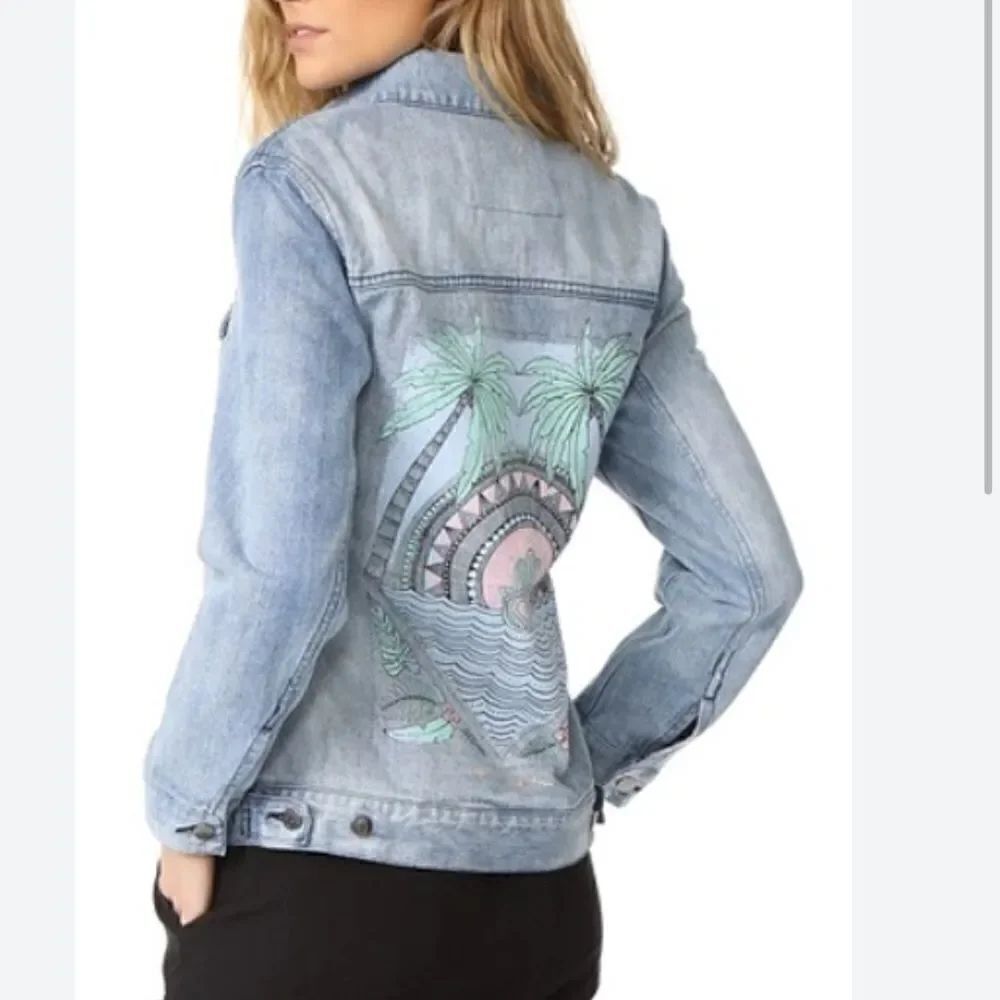 Spiritual Gangster Hamsa Denim Jacket Size Small - Picture 5 of 13